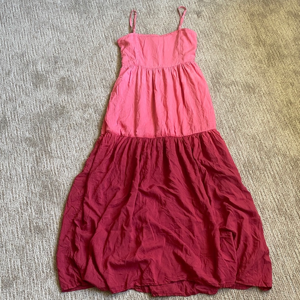 Roxy Vibrant Pink Two Tone Dress